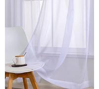 MANQILE Tende per finestre Trasparenti in Tulle Bianco Solido per Soggiorno e Camera da Letto Tende in Tessuto per Tende Moderne in Tulle Voile di Organza