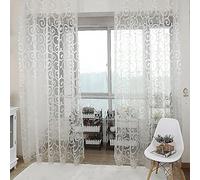 MANQILE Tende Trasparenti in Tulle Floreale per la Decorazione del Soggiorno Tende per la Camera da Letto Tende da Cucina in Voile di Organza