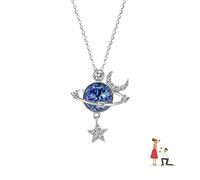 Manqyi Collana Della Dea Della Luna Con Ciondolo in Pietra Di Luna, Catenina Donna Stelline, Regalo per Le Ragazze