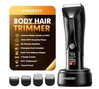 Manscape, rasoio elettrico per capelli del corpo, IPX7, impermeabile, con luce LED, per bagnato/asciutto, ricaricabile USB-C, borsa da viaggio inclusa, rasoio pubblico da uomo, inguine e corpo