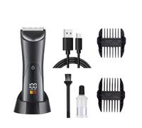 Manscape, rasoio elettrico per capelli, per uomo, impermeabile, con display a LED e luce, 2 pettini di limite, dock di ricarica USB, lama in ceramica, rasoio igienico maschile