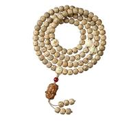 Mansiyuyee 108 perline naturali invecchiate stella luna Bodhi Seed Mala braccialetto meditazione perline per yoga zen gioielli, Grande, Non pietra preziosa