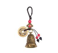 Mansiyuyee Portachiavi con campana in ottone con mantra Om Mani Padme Hum, portachiavi buddista come portafortuna portafortuna nappa