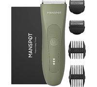 MANSPOT Rasoio Elettrico Corpo Uomo, Depilatore Corpo Uomo Impermeabile IPX9, Rasoio Parti Intime Umido e Asciutto, Rasoio Intimo per Viso, Braccia, Torace, Gambe, Ascelle