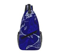 Manta Ray and Fish Crossbody Sling Bag Crossbody Shoulder Chest Bag Tracolla Tracolla Vita Fanny Pack Uomini Donne