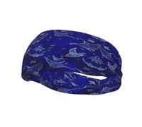Manta Ray e Fish Print - Fascia per il sudore per uomini e donne, per corsa, fitness, yoga, ciclismo, anti-sudore, antiscivolo