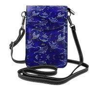 Manta Ray e pesce stampato piccolo Messenger Bag con slot per carte di credito portafoglio mobile