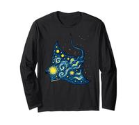 Manta Ray Notte stellata Amante Animale Pittura Ragazzi Ragazze Bambini Maglia a Manica