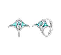Manta Ray - Orecchini a clip in argento Sterling 925, eleganza senza tempo per stili sofisticati