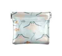 Manta Ray Pesce Azzurro Moda PU Cuoio Piccolo Coin Purse Decorativo Gioielli Organizzatore per Gli Uomini Donne Travel de Mujer para monedas