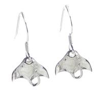 Manta Ray sterling silver earrings .925 x 1 pair rays drops