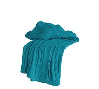 Manta tejida 100% algod n en color azul verdoso