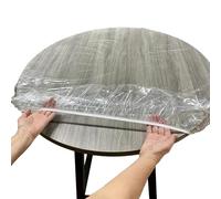 Mantel Transparente De PVC - Con Banda Elástica Resistente Al Aceite Impermeable Antiarraños Para Recepción De Bodas Taller De Arte | Protector Transparente Para Mesa De Comedor |