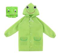 Mantella antipioggia bambino Impermeabile Bambino Mantella Pioggia Bambino Tuta Bambini con Cappuccio Unisex 90-130 cm (da 5 a 7 anni, Rana)