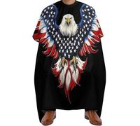 Mantella Barbiere American Flag and Bald Eagle Patriotic Black, Professionale Mantelle per Parrucchieres Regolabile Mantella Taglio Parrucchiere per Donne Acconciatura 140X168cm