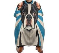 Mantella Barbiere Black Terriers Tie Dye Blue White Stripe, Professionale Grembiule da Parrucchieres Impermeabile Mantella Parrucchiere per Styling Adulti 140X168cm