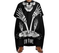 Mantella Barbiere Funny Skull Head Fine Skeleton, Impermeabile Grembiule da Parrucchieres Unisex Mantella Parrucchiere per Adulti Barbieri 140X168cm
