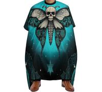 Mantella Barbiere Goth Moth Dead Skull Moon, Professionale Haircut Grembiule poliestere Mantella Taglio Parrucchiere per Adulti Acconciatura 140X168cm