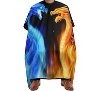 Mantella Barbiere Ice Blue and Red Fire Flame Dragon, Impermeabile Taglios di Capelli da Mantello Regolabile Mantella Taglio Capelli per Adulti Barbieri 140X168cm