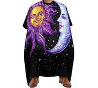 Mantella Barbiere Purple Witch Goth Sun Moon Art, Regolabile Grembiule da Salone Impermeabile Mantella Taglio Parrucchiere per Barbieri Donne 140X168cm