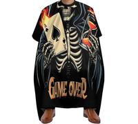 Mantella Barbiere Skeleton Skull Spades Ace Game Over, Antistatico Grembiule da Salone Impermeabile Mantella Taglio Parrucchiere per Styling Adulti 140X168cm