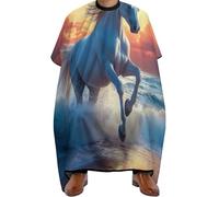 Mantella Barbiere Sun Beach Running Wild Horse Art, Fashion Mantelle per Parrucchieres Regolabile Mantella Taglio Parrucchiere per Parrucchieres Acconciatura 140X168cm