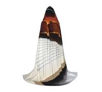 Mantella con cappuccio per Halloween, unisex, a forma di libro di violino, costume per feste, carnevale e mostre di fumetti