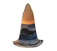 Mantella con cappuccio per Halloween, unisex, con stampa di onde sull'ultimo sole, costume per feste, carnevale e mostre di fumetti