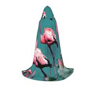 Mantella con cappuccio per Halloween, unisex, motivo fenicottero, con stampa completa, per feste, carnevale e mostre fumettistiche