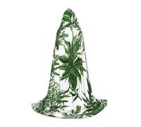 Mantella con cappuccio unisex con stampa di erbe e piante erbacee fiorite, regalo premuroso per Halloween, amanti del cosplay, feste a tema