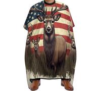 Mantella da Barbiere American Us Flag Hunting Camo Deer, Antistatico Grembiule da Parrucchieres Impermeabile Mantello da Barbiere per Barbieri Adulti 140X168cm