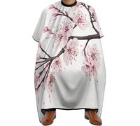 Mantella da Barbiere Branch of A Flourishing Tree Cherry Flowers Spring Theme Art, poliestere Grembiule da Salone Professionale Mantella Taglio Capelli per Uomini Adulti 140X168cm