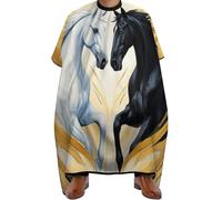 Mantella da Barbiere Gold Black and White Horse Painting Art, Professionale Grembiule da Parrucchieres poliestere Mantella Parrucchiere per Uomini Styling 140X168cm