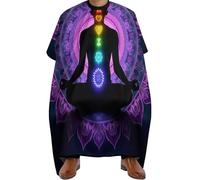 Mantella da Barbiere Seven Chakra Yoga Meditation Lotus Purple Mandala, Unisex Grembiule da Salone leggera Mantella Taglio Parrucchiere per Barbieri Salon 140X168cm