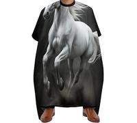 Mantella da Barbiere White Running Wild Horse Black, Impermeabile Haircut Grembiule poliestere Mantella Taglio Parrucchiere per Salon Acconciatura 140X168cm