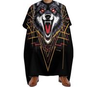 Mantella da Barbiere Wild Wolf Head Art, poliestere Grembiule da Salone Regolabile Mantella Parrucchiere per Salon Uomini 140X168cm