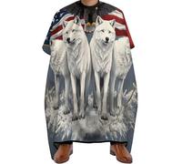 Mantella da Barbiere Wolves and Wolf American Flag, Professionale Grembiule da Salone Unisex Mantella Parrucchiere per Barbieri Uomini 140X168cm
