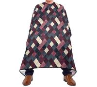 Mantella da parrucchiere a quadri blu navy bordeaux con chiusura a scatto regolabile, mantella impermeabile da barbiere per tagliare i capelli capa para barbero 165,1 x 139,7 cm