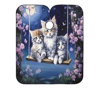 Mantella da taglio per capelli a forma di gattino, con motivo floreale, impermeabile, mantella per shampoo e saloni, 164,8 x 140 cm