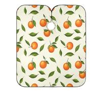 Mantella impermeabile per capelli con foglie arancioni verdi e crema, mantella per lavaggio capelli, per saloni di bellezza, 164,8 x 140 cm