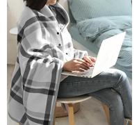 Mantella in Pile da Donna - Coperta per Sedia a Rotelle in Pile Addensato in Velluto con Bottoni Sciarpa a Scialle Scozzese Morbida e Super Calda per Pazienti, Anziani, Tempo Freddo