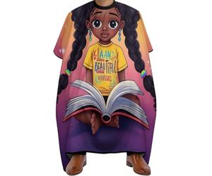 Mantella Parrucchiere African American Black Girl Book Art, leggera Mantelle per Parrucchieres Professionale Mantello da Barbiere per Donne Salon 140X168cm
