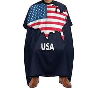 Mantella Parrucchiere American Flag Patriotic USA Map, Regolabile Mantelle per Parrucchieres Professionale Mantella Taglio Capelli per Styling Acconciatura 140X168cm