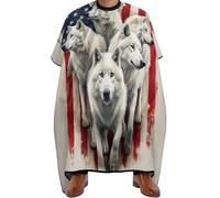 Mantella Parrucchiere American Flag Wolf Art, Unisex Mantelle per Parrucchieres leggera Mantello da Barbiere per Uomini Capelli 140X168cm