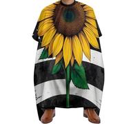 Mantella Parrucchiere American Thin Black Line Flag Sunflower Art, Fashion Mantelle per Parrucchieres Impermeabile Mantella Barbiere per Donne Adulti 140X168cm