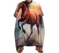 Mantella Parrucchiere Beach Sun Running Wild Horse Art, leggera Grembiule da Parrucchieres Fashion Mantella Barbiere per Barbieri Donne 140X168cm