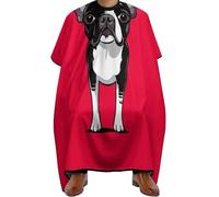 Mantella Parrucchiere Black and White Terrier Dog Red, Antistatico Grembiule da Barbieres Unisex Mantella Barbiere per Barbieri Acconciatura 140X168cm