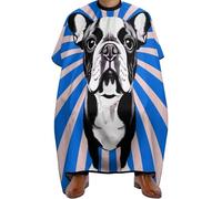 Mantella Parrucchiere Black Terriers Tie Dye Blue White Stripe, Fashion Mantelle per Parrucchieres poliestere Mantella Taglio Capelli per Donne Parrucchieres 140X168cm