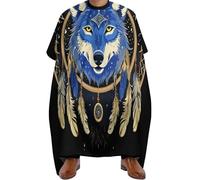 Mantella Parrucchiere Boho Totem Native American Wolf Dream Catcher, Fashion Grembiule da Parrucchieres Professionale Mantella Taglio Capelli per Acconciatura Barbieri 140X168cm