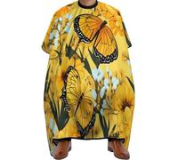 Mantella Parrucchiere Butterfly And Yellow Flowers Mantello Da Parrucchiere Unisex Mantelle Per Parrucchiere Regolabile Grembiule Da Parrucchiere Per Hair Styling Parrucchieri 140x168cm